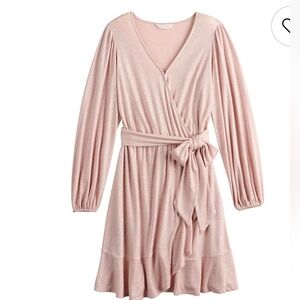LC Lauren Conrad Elegant Pink Wrap Dress